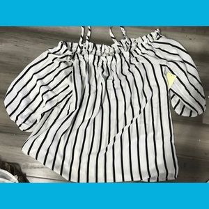 Black and white sheer top